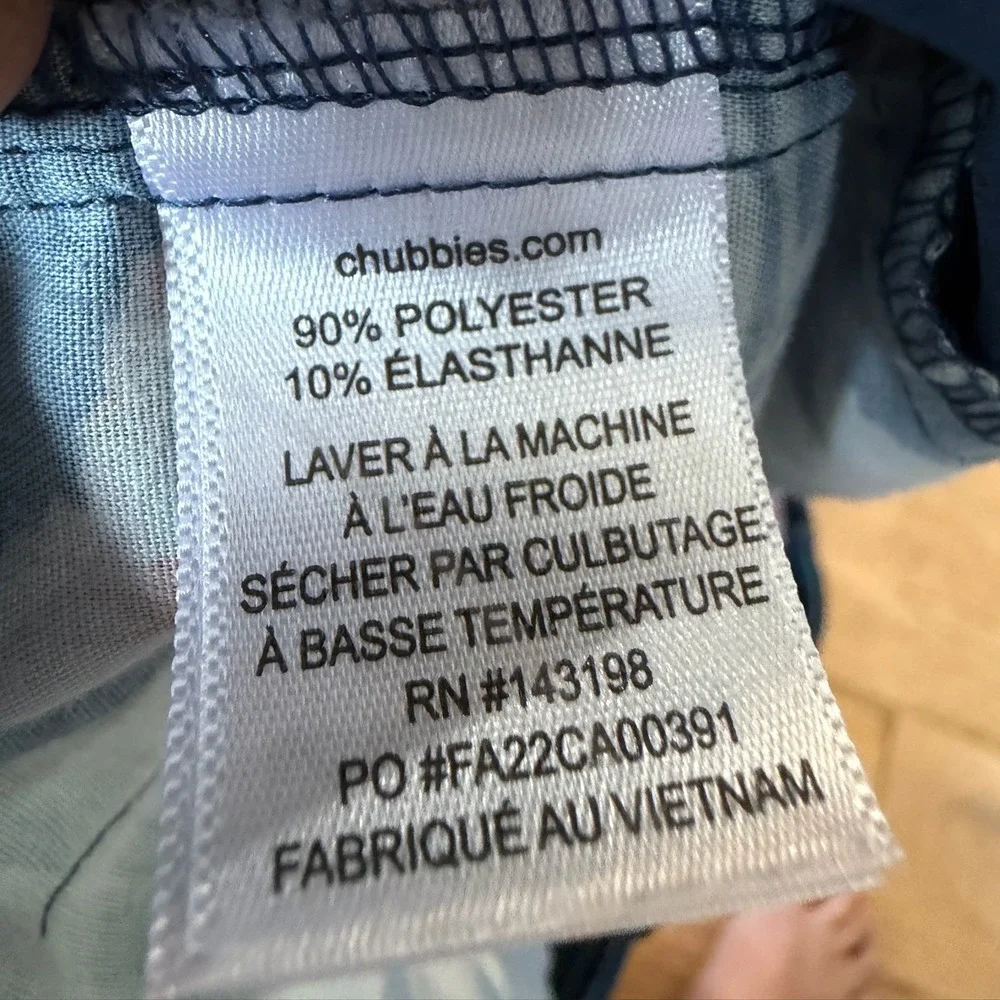 Chubbies Mens The New Avenues Performance Pants Navy‎ Blue Stretch Size XL (995)